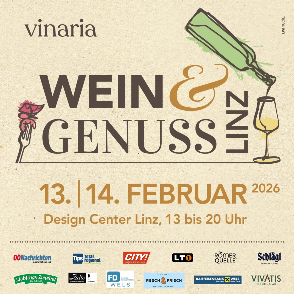 Weinmesse in Linz Wein & Genuss 2026 13. + 14. Februar Design Center Linz