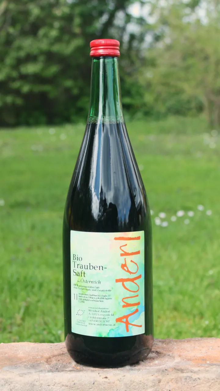 Bio Traubensaft rot 1 Flasche roter Bio Traubensaft vom Weinhof Anderl aus dem Kamptal