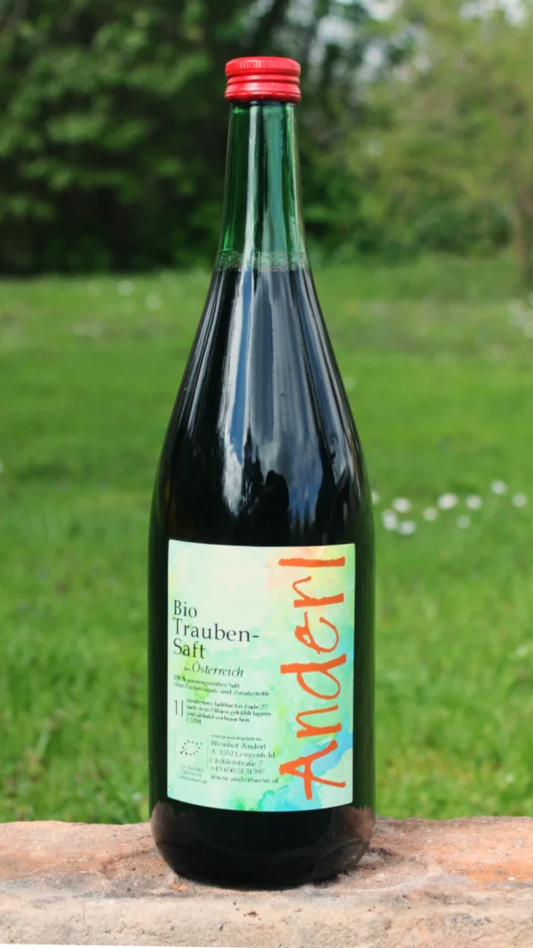 Bio Traubensaft rot – Weinhof Anderl Flasche Bio Traubensaft rot vom Weinhof Anderl